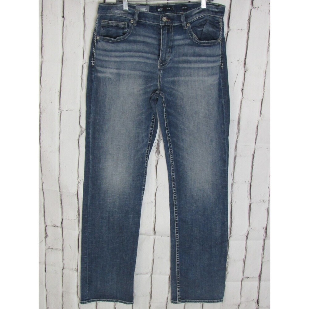 BKE Men Jeans Size 36 X36 Blue Tyler Midrise Relaxed Fit Mid Rise Faded Denim